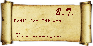 Brüller Tímea névjegykártya
